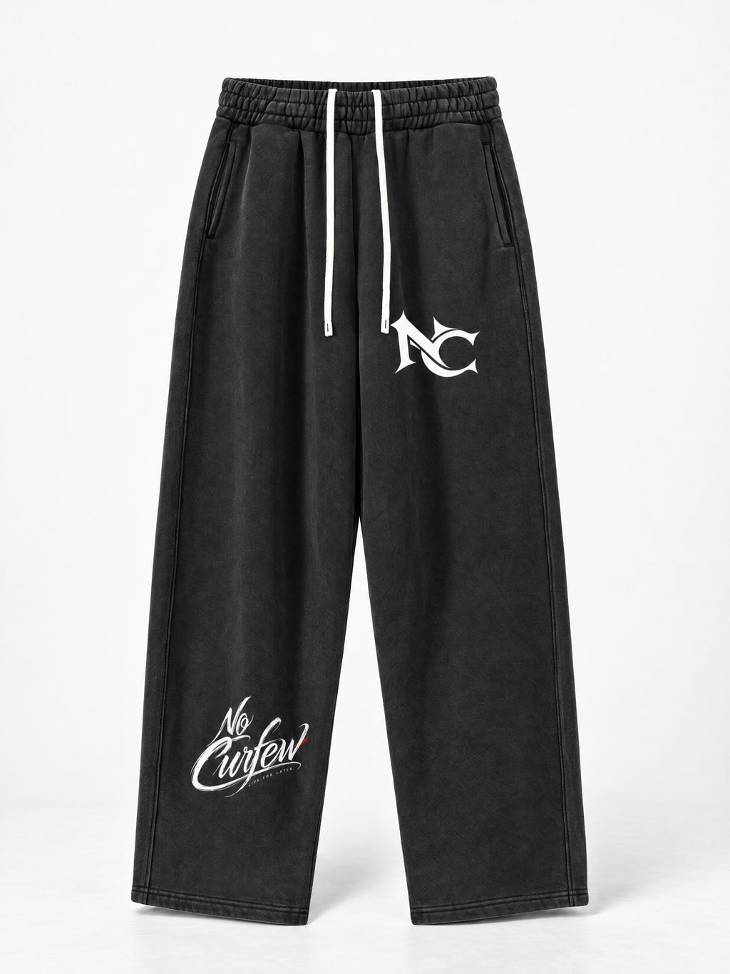 400GSM Men’s Vintage-Wash Scythe-Cut Barrel Pants — garment detail