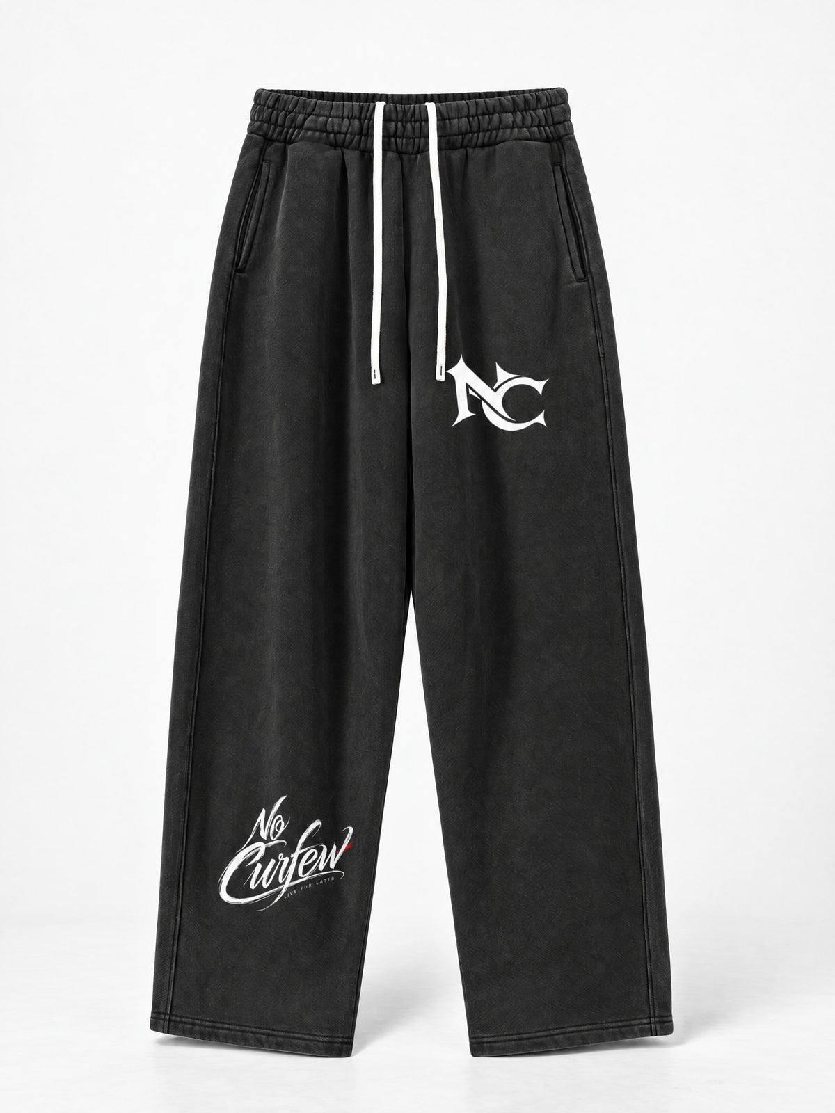 400GSM Men’s Vintage-Wash Scythe-Cut Barrel Pants — garment detail