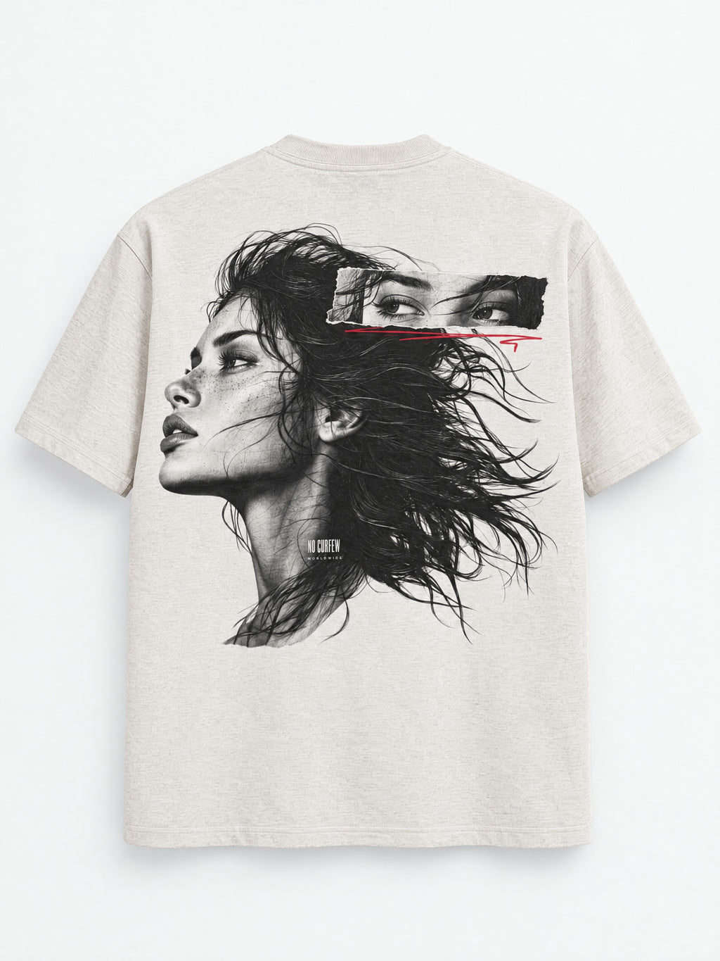 345GSM Unisex Solid-Color Heavyweight Crew Neck T-shirt — garment detail
