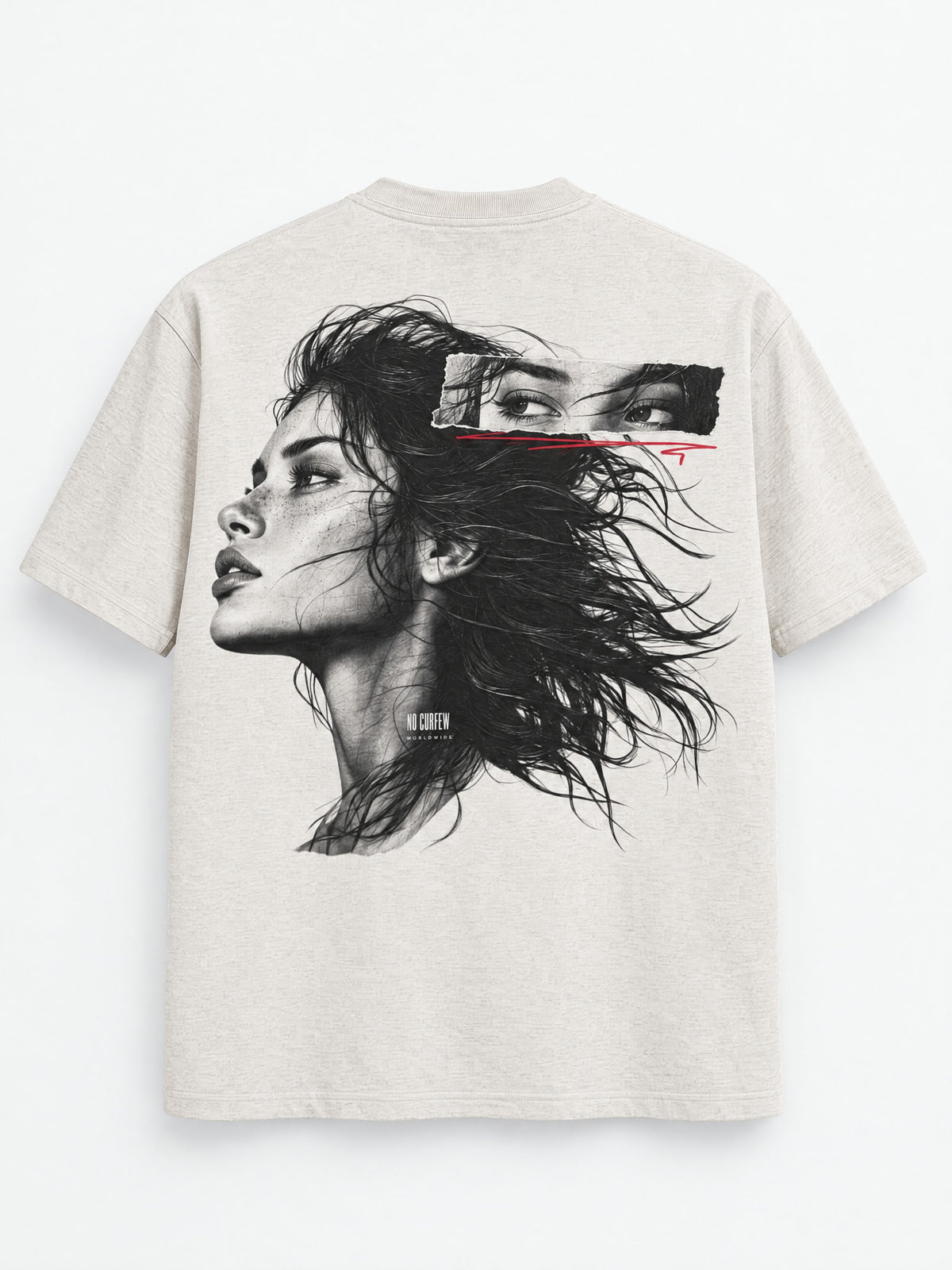 345GSM Unisex Solid-Color Heavyweight Crew Neck T-shirt — garment detail