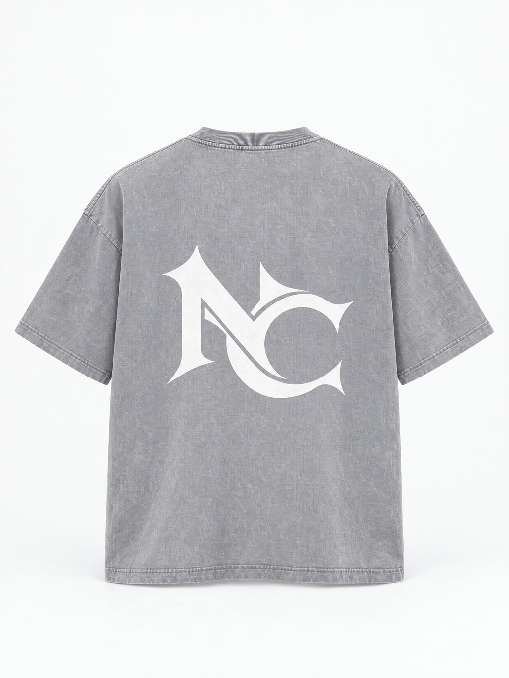 285GSM Unisex Boxy-Fit Distressed Fried-Color Snow-Wash Loose T-shirt — garment detail