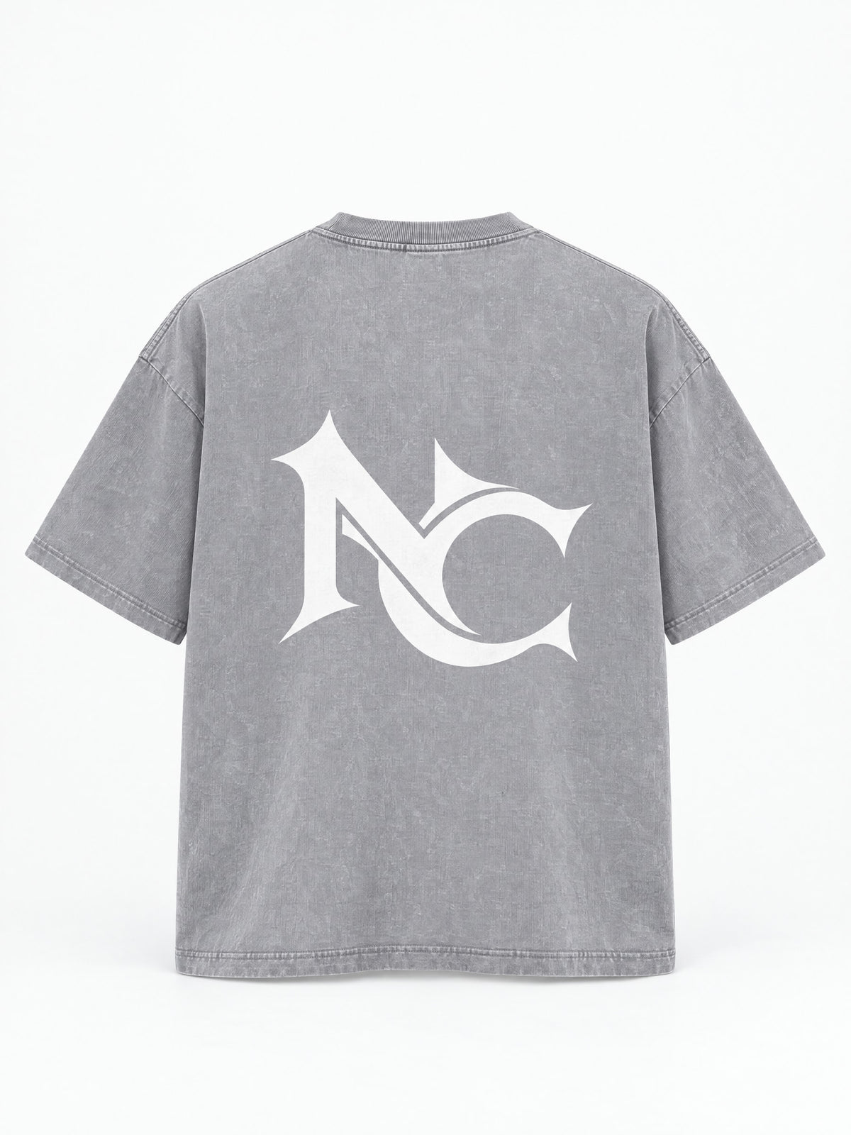 285GSM Unisex Boxy-Fit Distressed Fried-Color Snow-Wash Loose T-shirt — garment detail