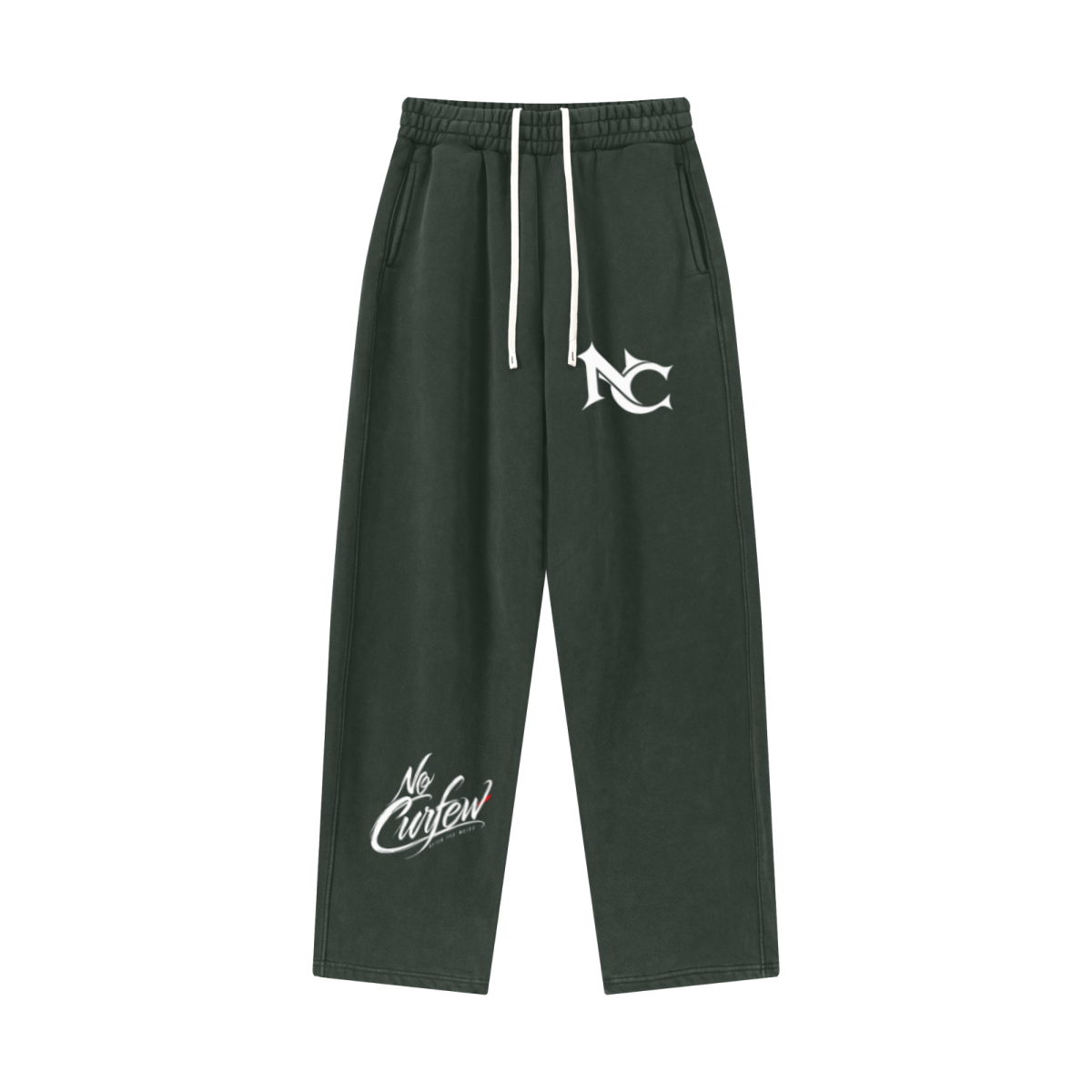400GSM Men’s Vintage-Wash Scythe-Cut Barrel Pants Vintage Emerald Green