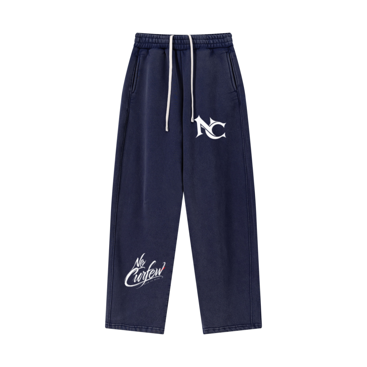 400GSM Men’s Vintage-Wash Scythe-Cut Barrel Pants Vintage Royal Blue