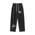 400GSM Men’s Vintage-Wash Scythe-Cut Barrel Pants Vintage Black
