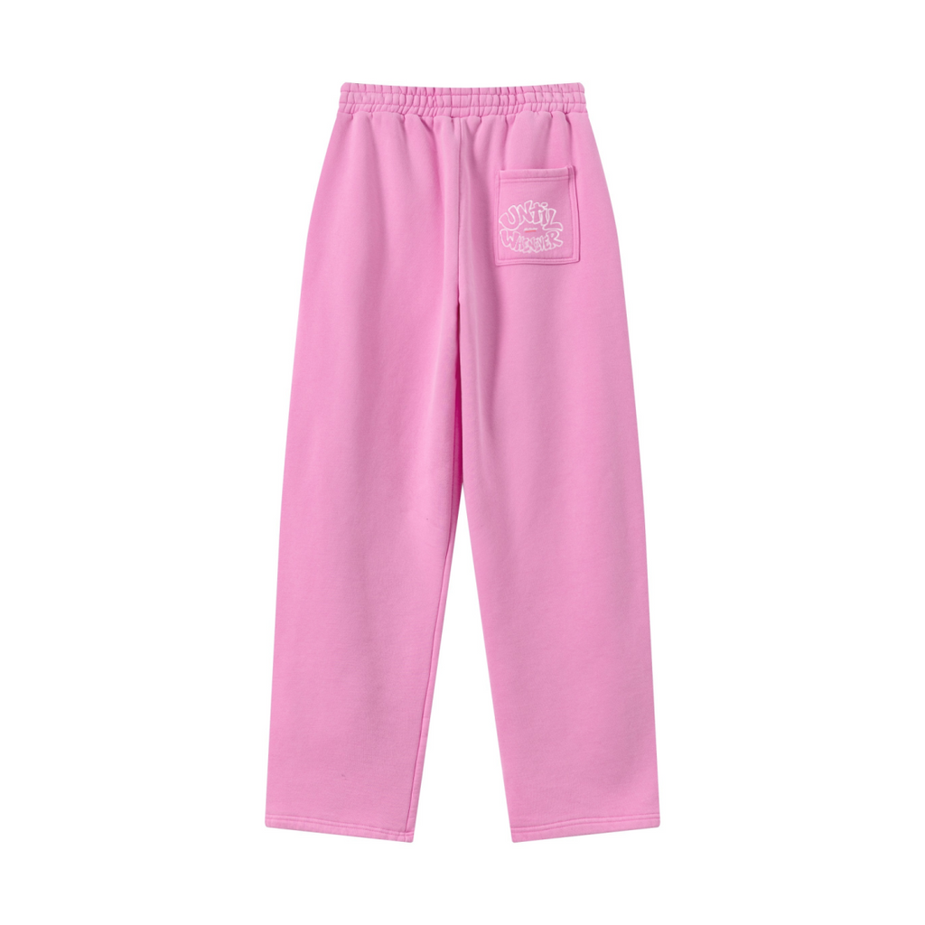 400GSM Men’s Vintage-Wash Scythe-Cut Barrel Pants Vintage Peach Pink