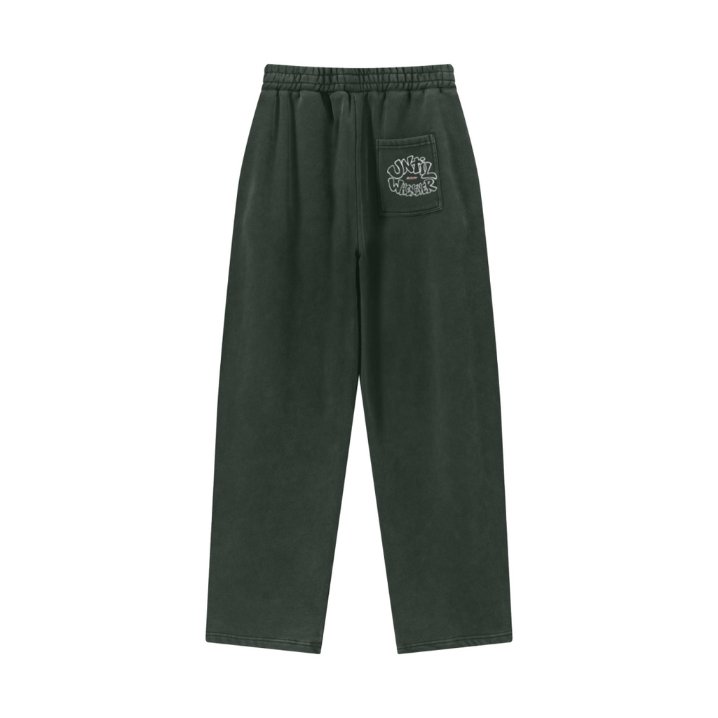 400GSM Men’s Vintage-Wash Scythe-Cut Barrel Pants Vintage Emerald Green
