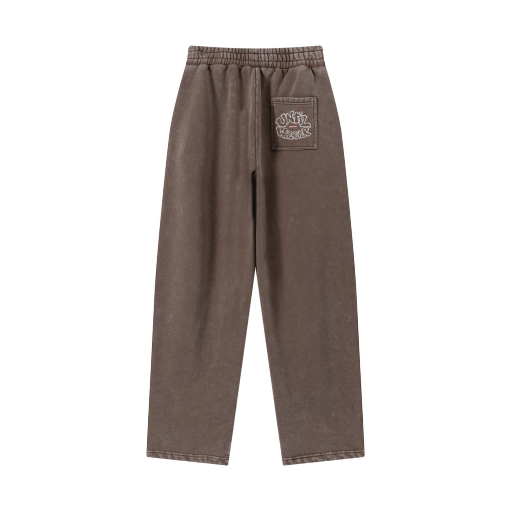 400GSM Men’s Vintage-Wash Scythe-Cut Barrel Pants Vintage Dark Brown