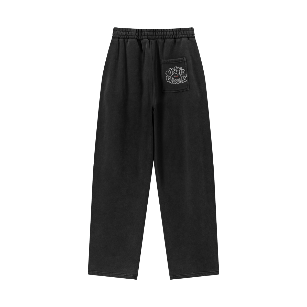 400GSM Men’s Vintage-Wash Scythe-Cut Barrel Pants Vintage Black