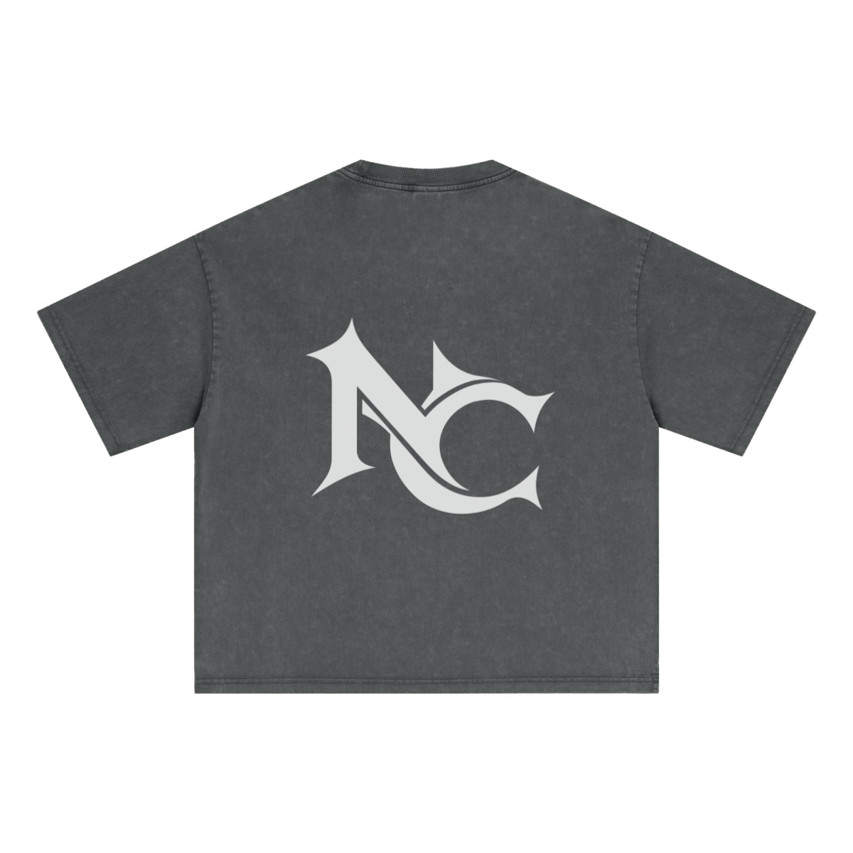 285GSM Unisex Boxy-Fit Distressed Fried-Color Snow-Wash Loose T-shirt Vintage Dark Gray