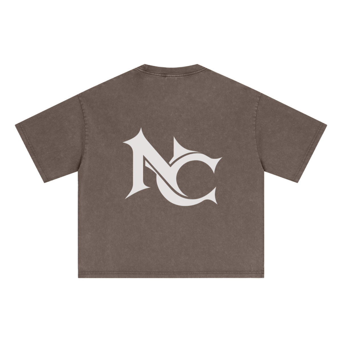 285GSM Unisex Boxy-Fit Distressed Fried-Color Snow-Wash Loose T-shirt Vintage Brown