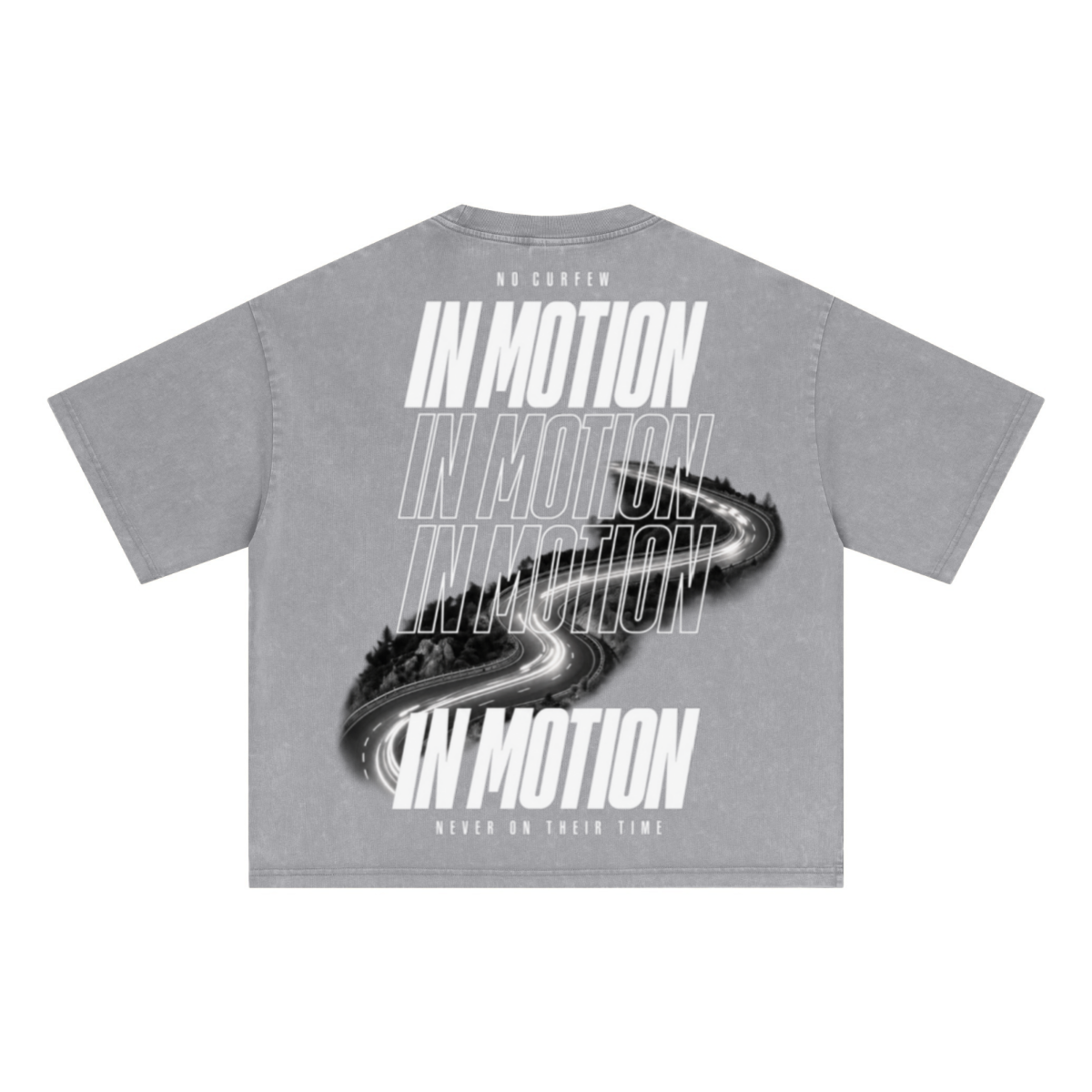 285GSM Unisex Boxy-Fit Distressed Fried-Color Snow-Wash Loose T-shirt Vintage Medium Gray