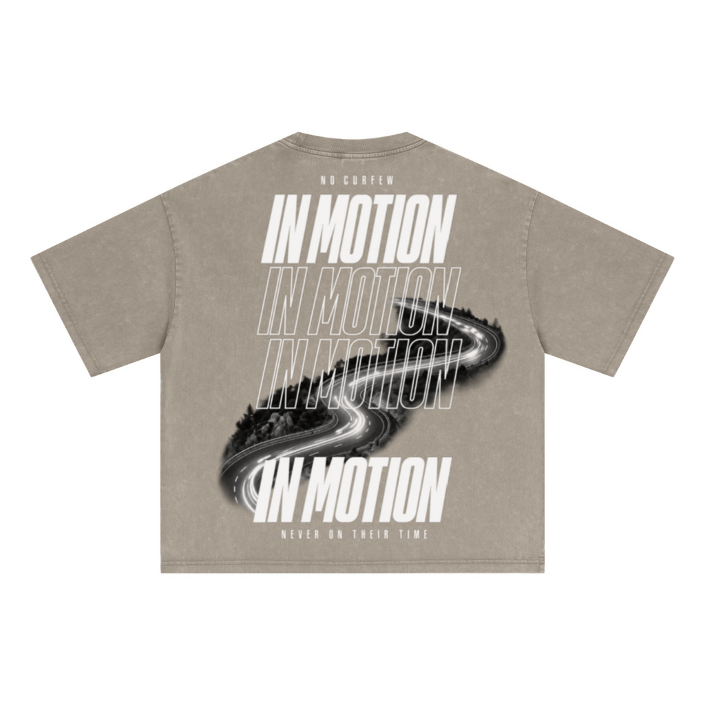 285GSM Unisex Boxy-Fit Distressed Fried-Color Snow-Wash Loose T-shirt Vintage Khaki