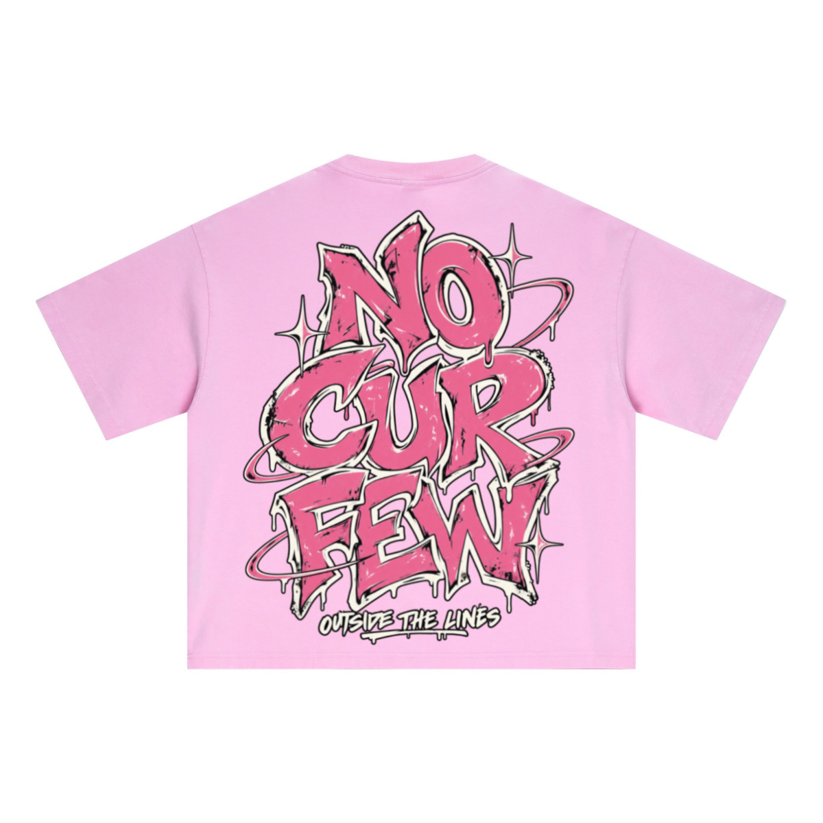 285GSM Unisex Boxy-Fit Distressed Fried-Color Snow-Wash Loose T-shirt Vintage Peach Pink