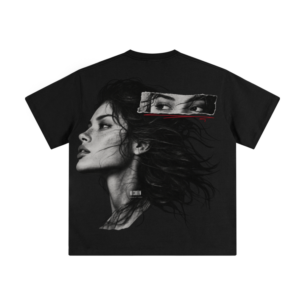 345GSM Unisex Solid-Color Heavyweight Crew Neck T-shirt Black