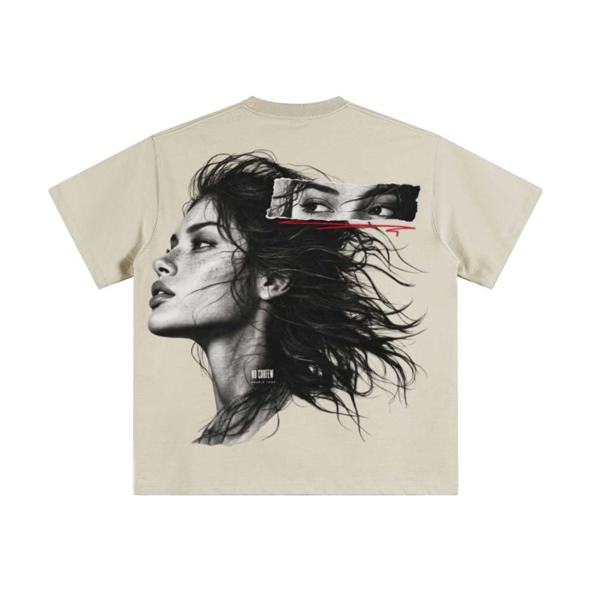345GSM Unisex Solid-Color Heavyweight Crew Neck T-shirt Grey Apricot