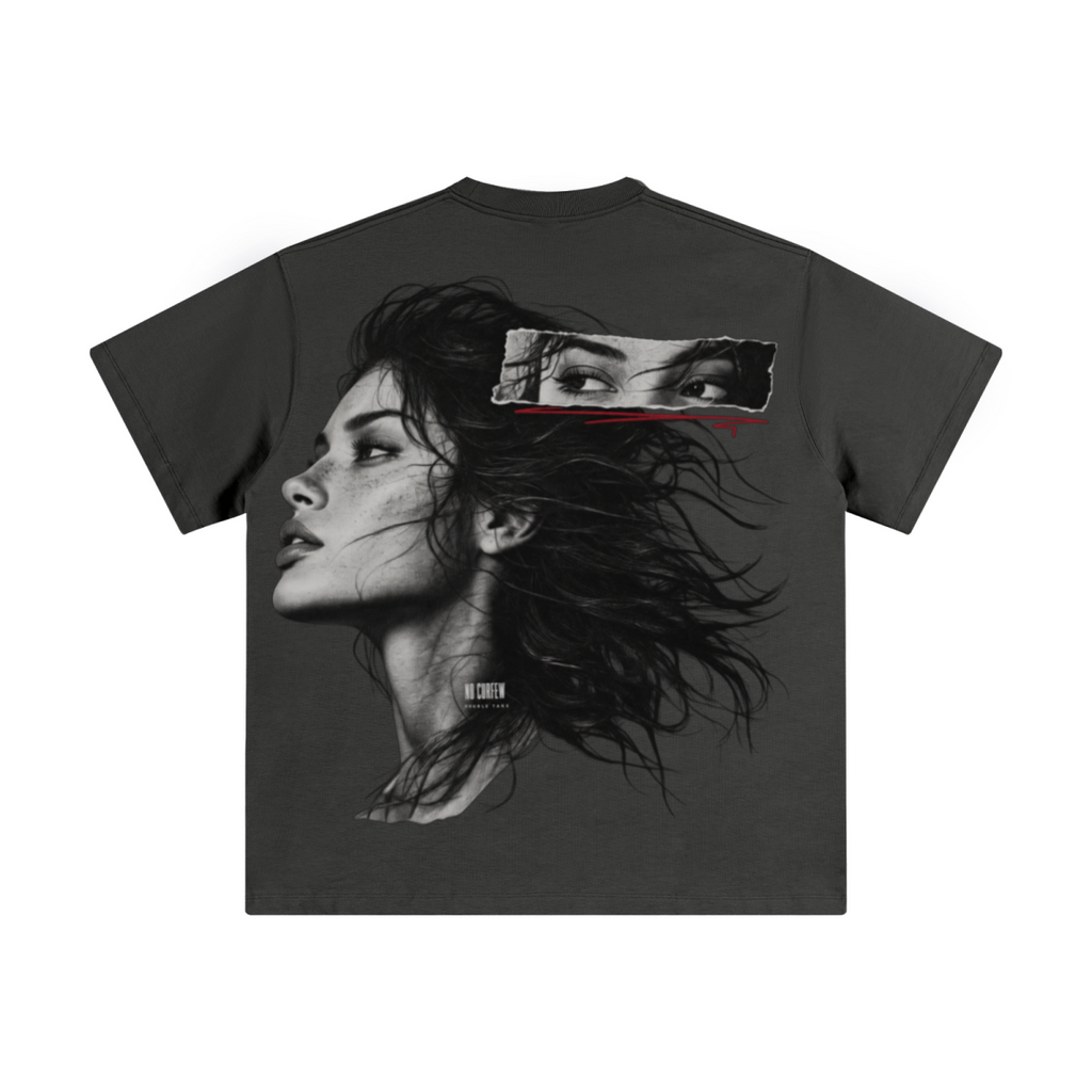 345GSM Unisex Solid-Color Heavyweight Crew Neck T-shirt Dark Grey