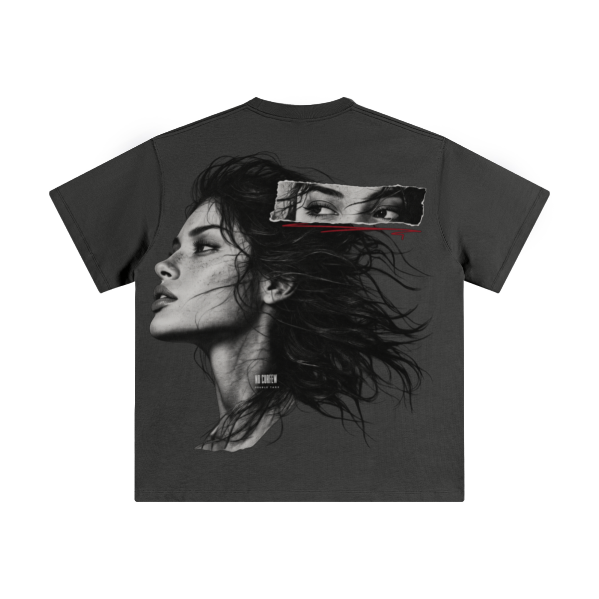 345GSM Unisex Solid-Color Heavyweight Crew Neck T-shirt Dark Grey