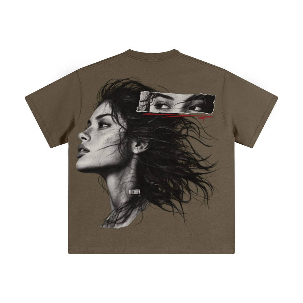 345GSM Unisex Solid-Color Heavyweight Crew Neck T-shirt Grey Coffee Brown