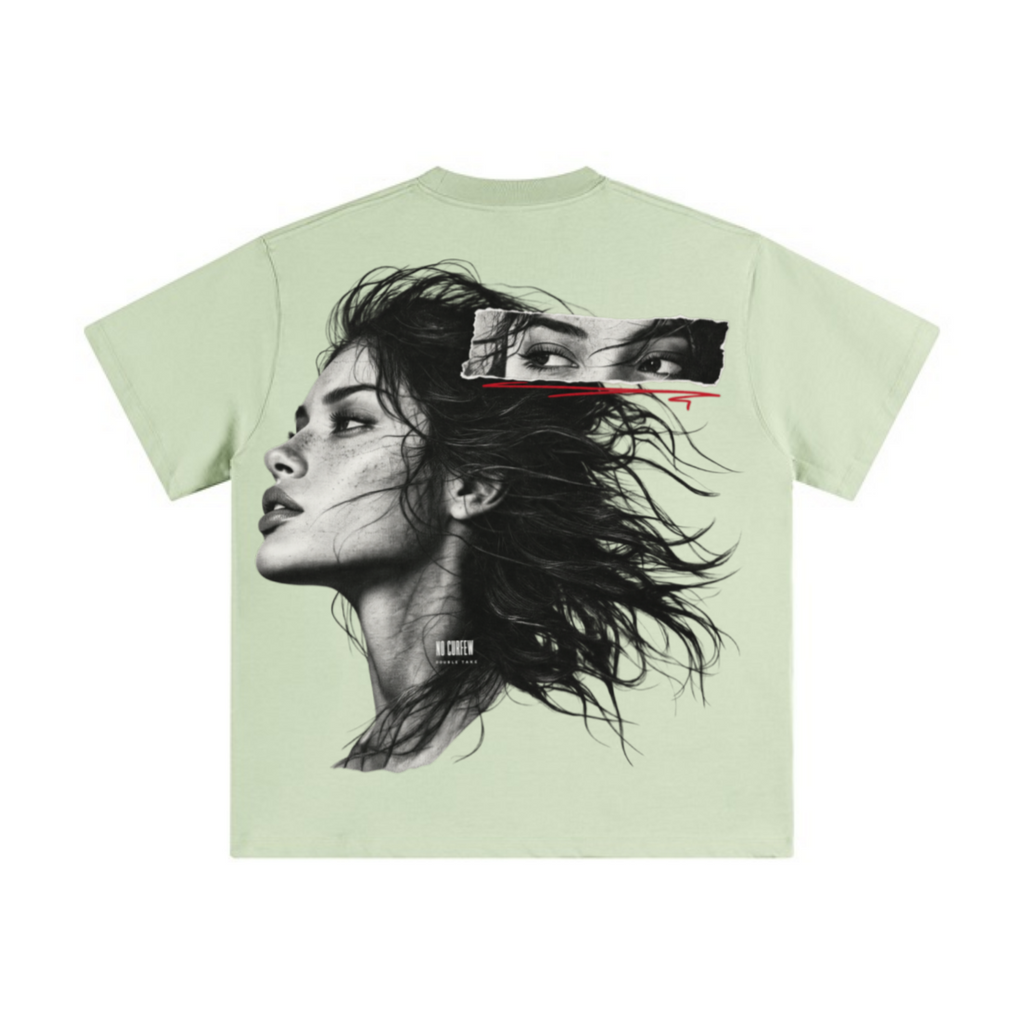 345GSM Unisex Solid-Color Heavyweight Crew Neck T-shirt Halo Green