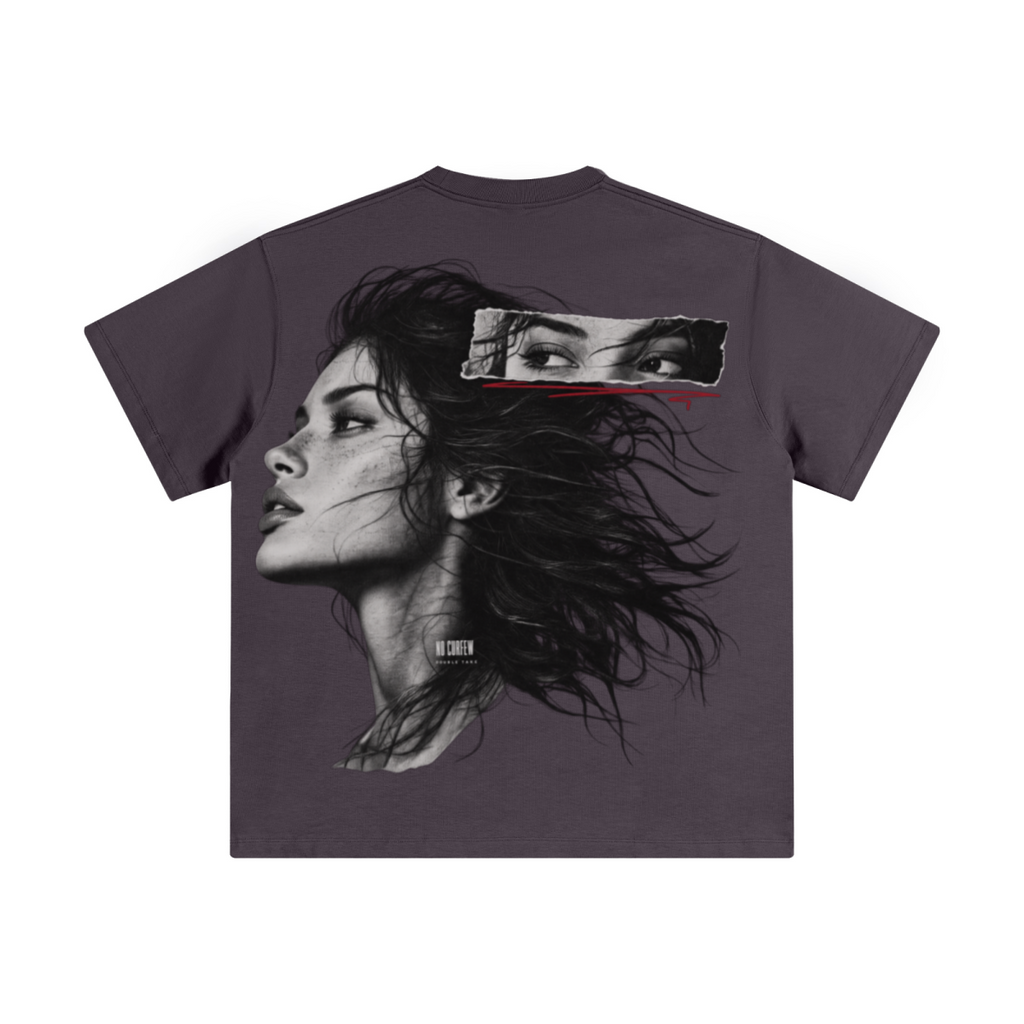 345GSM Unisex Solid-Color Heavyweight Crew Neck T-shirt  Faded Purple