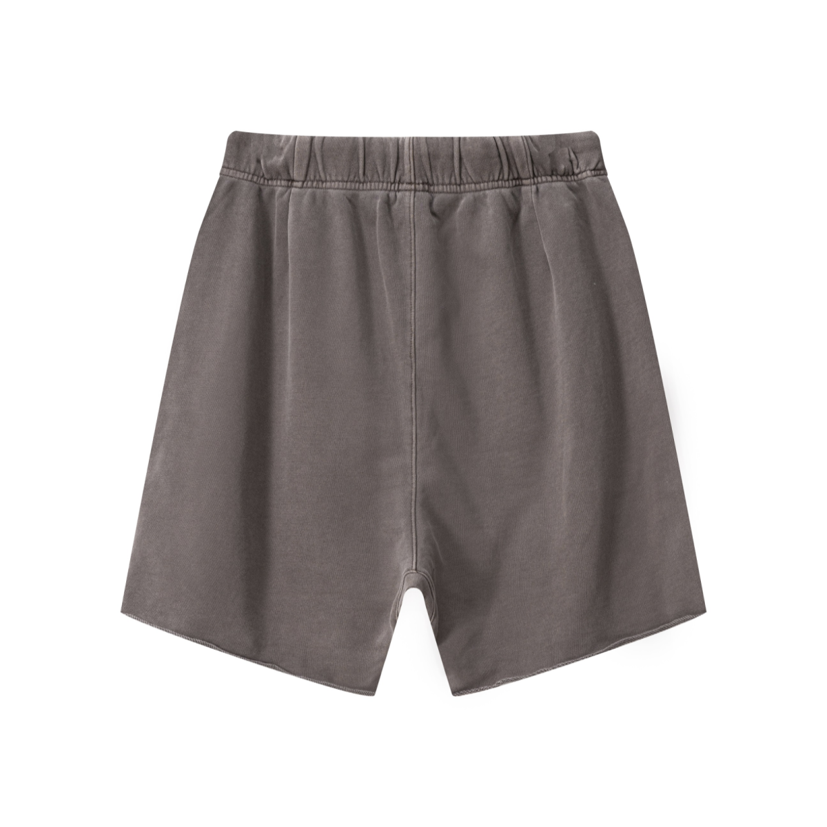 410GSM Unisex Distressed Vintage-Wash Raw-Hem Shorts Mocha