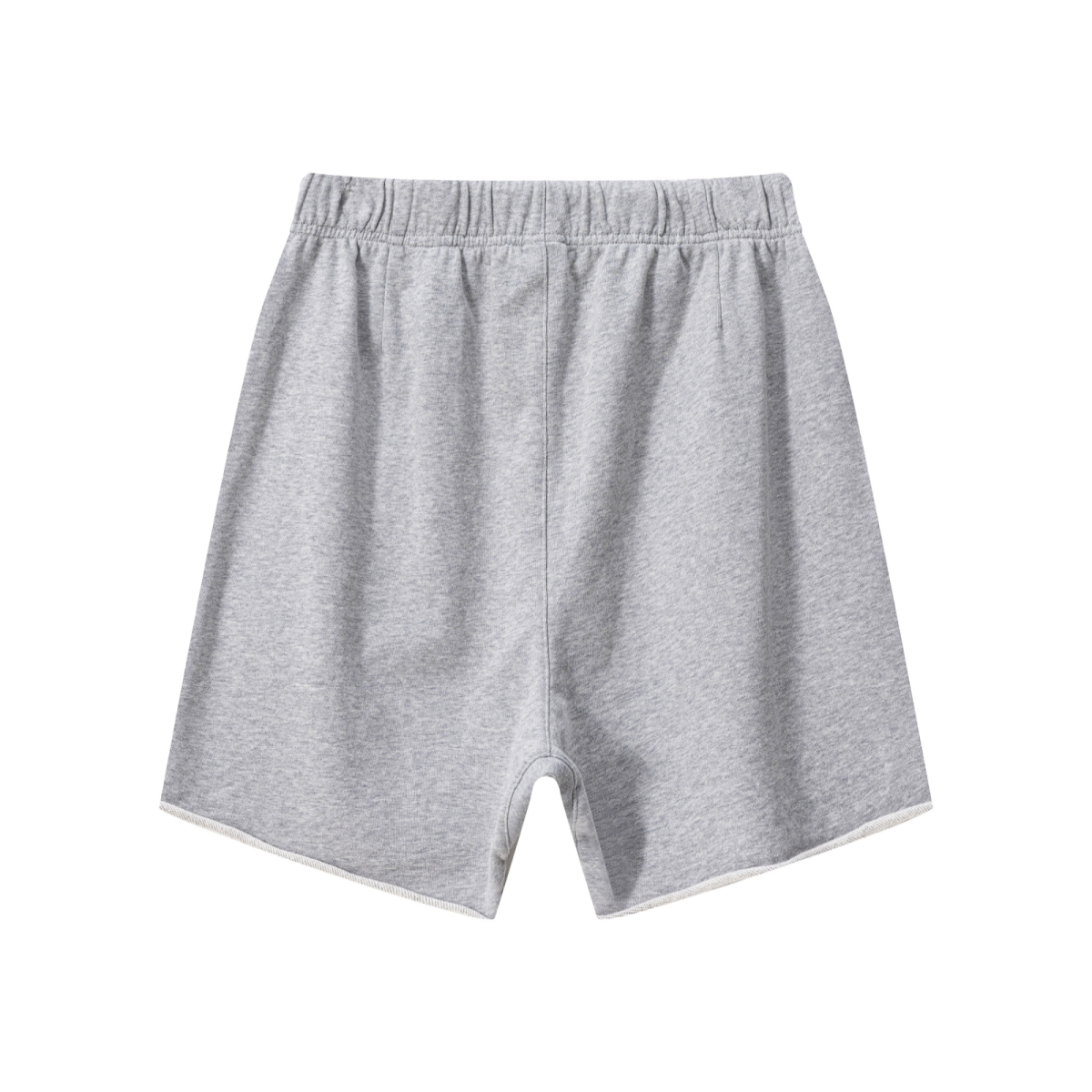 410GSM Unisex Distressed Vintage-Wash Raw-Hem Shorts Light Grey 