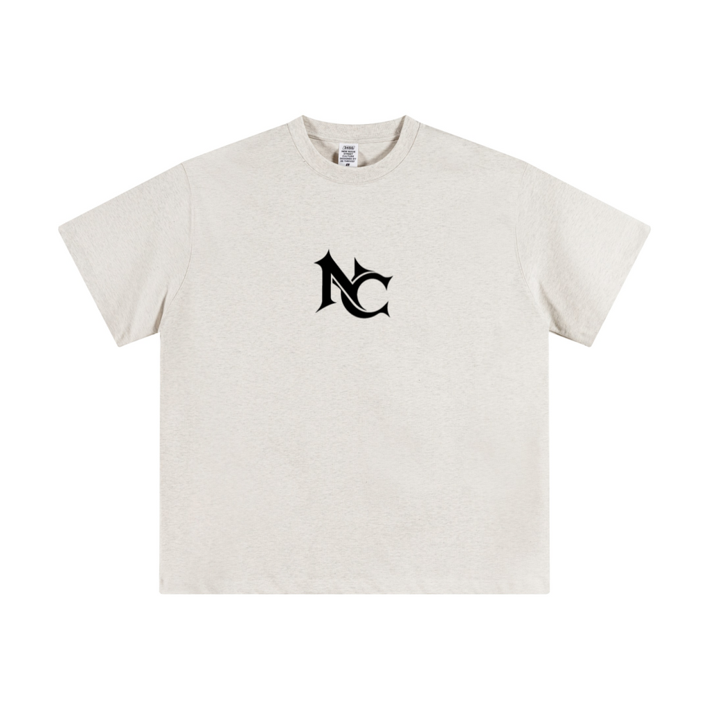 345GSM Unisex Solid-Color Heavyweight Crew Neck T-shirt Oatmeal Grey