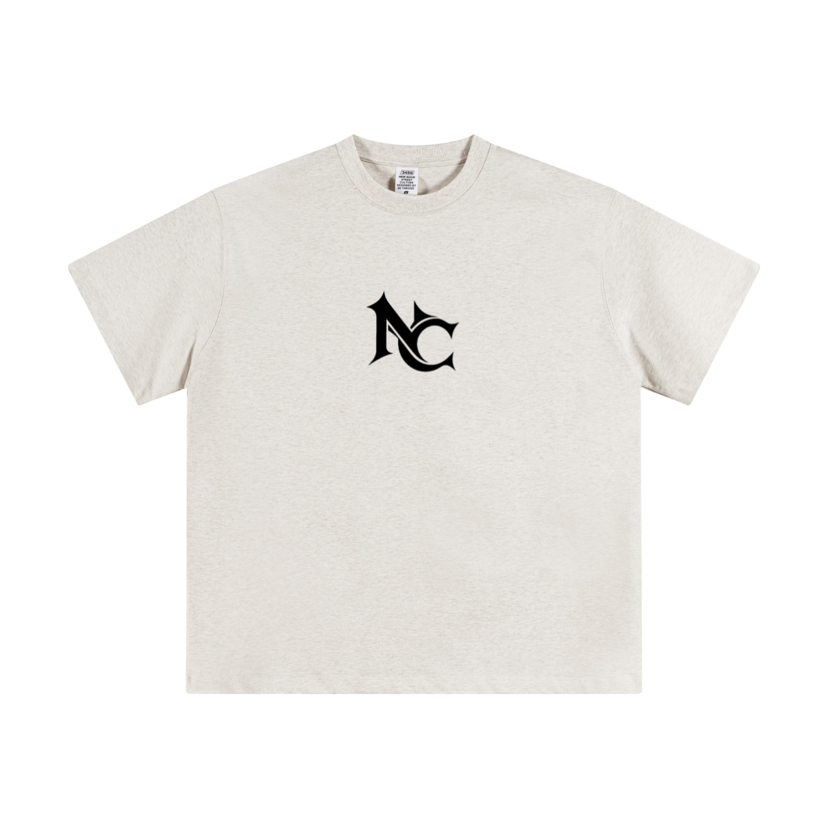 345GSM Unisex Solid-Color Heavyweight Crew Neck T-shirt Oatmeal Grey