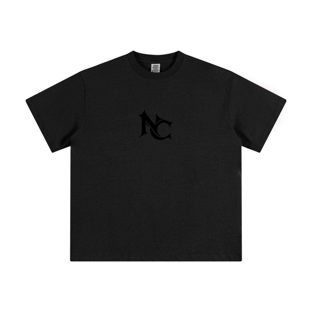 345GSM Unisex Solid-Color Heavyweight Crew Neck T-shirt Black