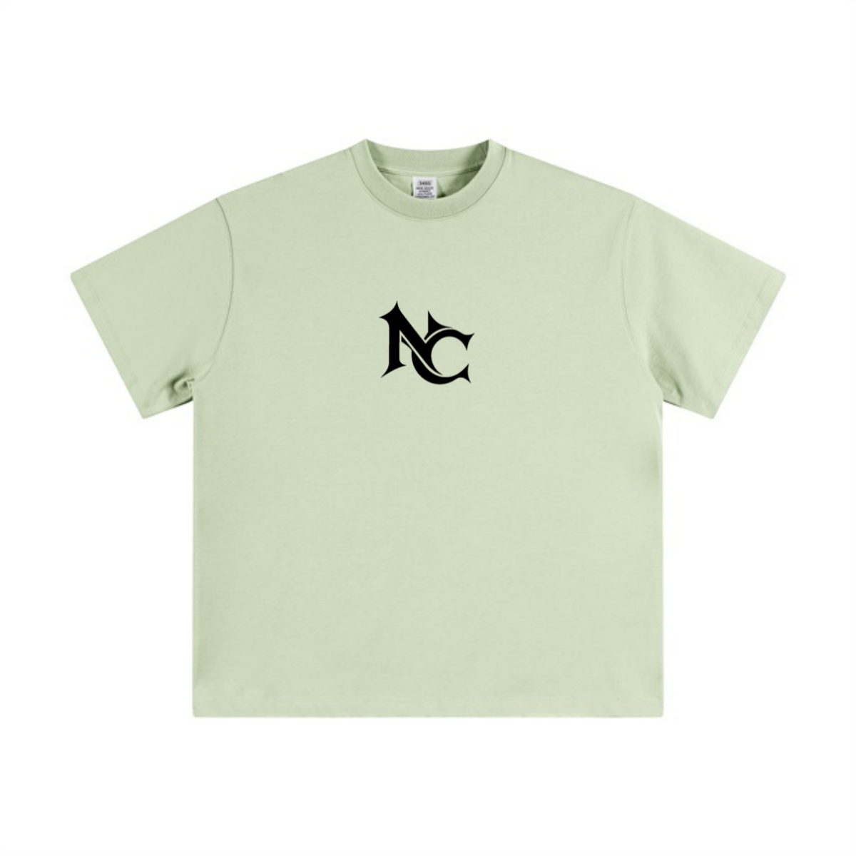 345GSM Unisex Solid-Color Heavyweight Crew Neck T-shirt Halo Green